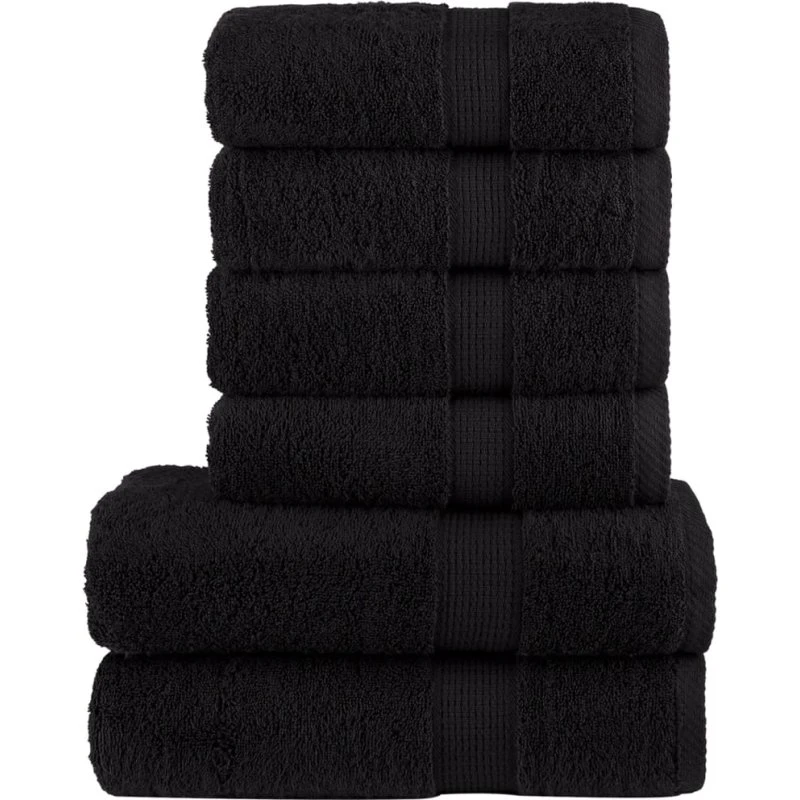 SOLUND Premium håndklæder 6 stk. 600 g/m² – sort