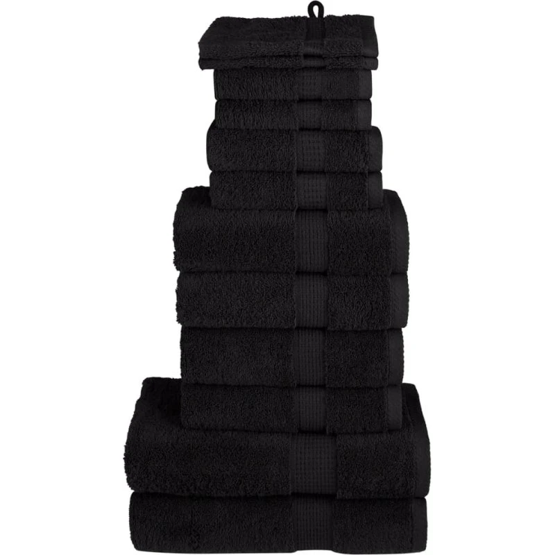 Premium SOLUND håndklæder 12 stk. 600 g/m² - Sort