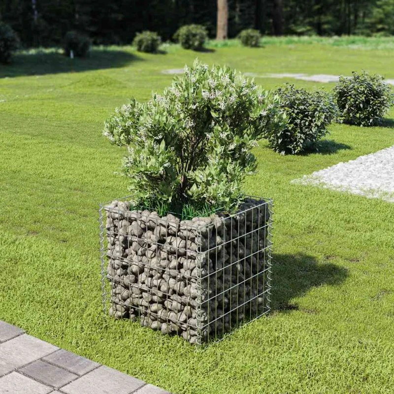 Gabion-højbed 50x50x50 cm, galvaniseret stål
