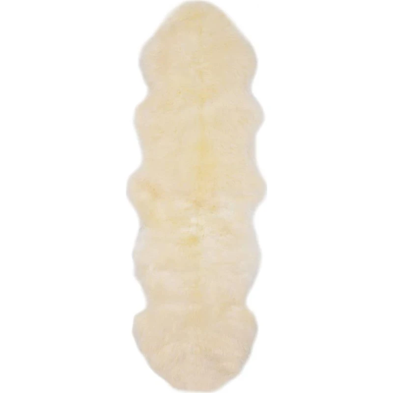 Ægte lammeskind gulvtæppe 60x180 cm - hvid