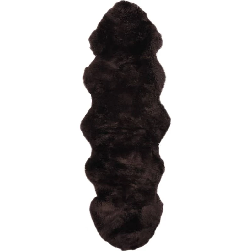 Gulvtæppe i ægte lammeskind 60x180 cm – brun