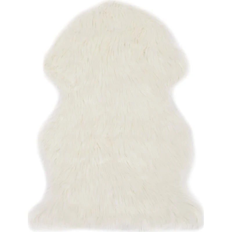 Kunstigt fåreskind gulvtæppe 60x90 cm, hvid