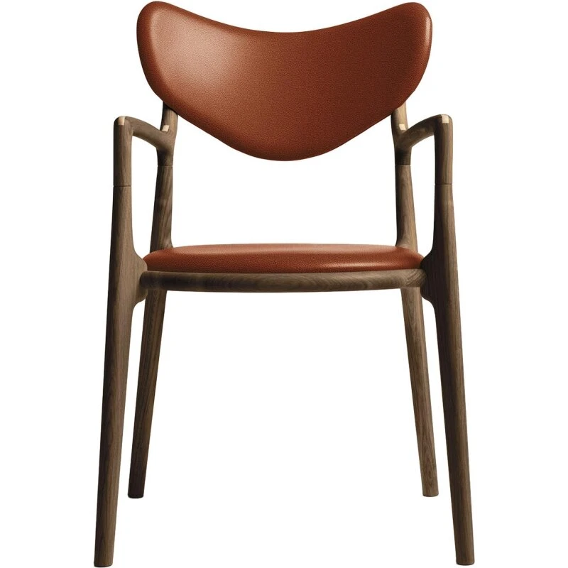 Ro Collection Salon spisebordsstol — polstret Røget Eg/Calvados Læder