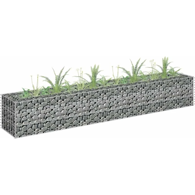 Gabion-højbed 180x30x30 cm galvaniseret stål