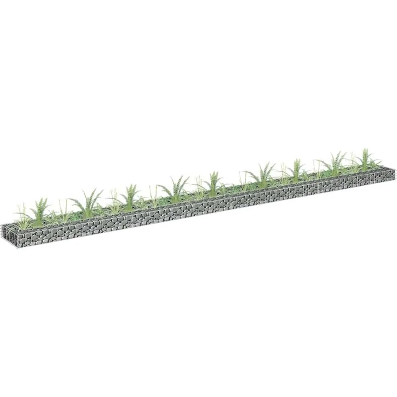 Gabion-højbed 360x30x10 cm - galvaniseret stål