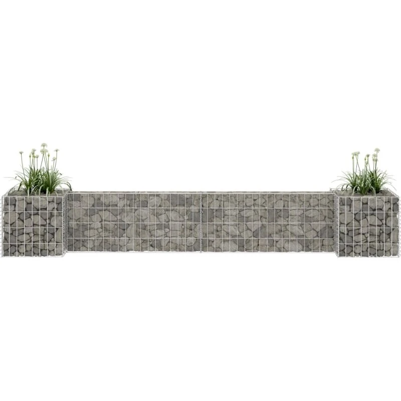 H-formet gabion-plantekasse 260x40x40 cm i rustfrit stål