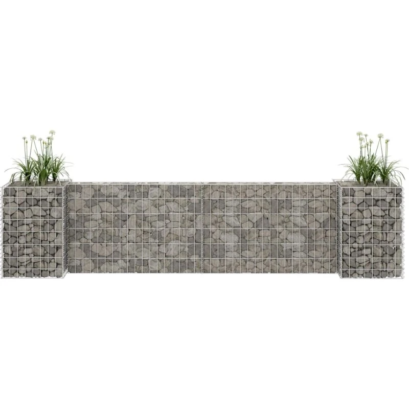 H-formet gabion-plantekasse 260x40x60 cm i stål