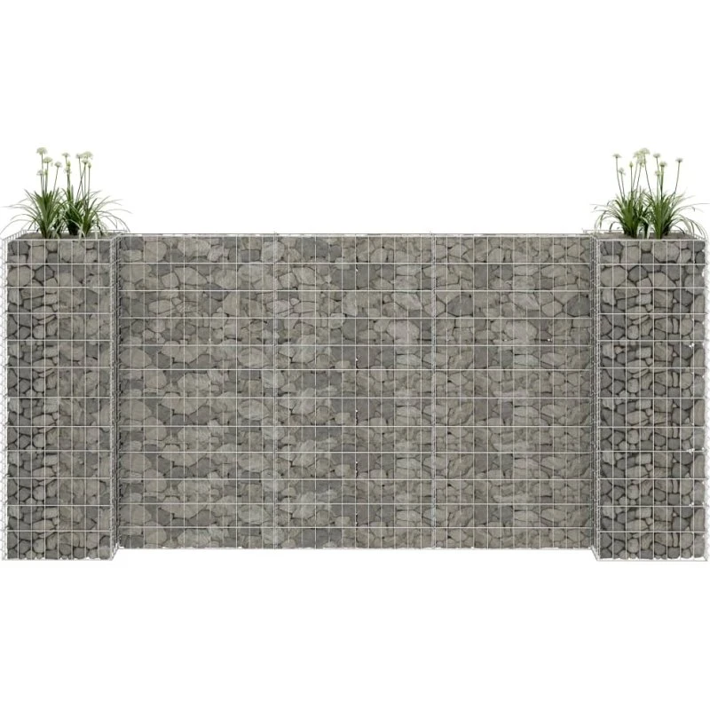 H-formet gabion-plantekasse 260x40x120 cm stål