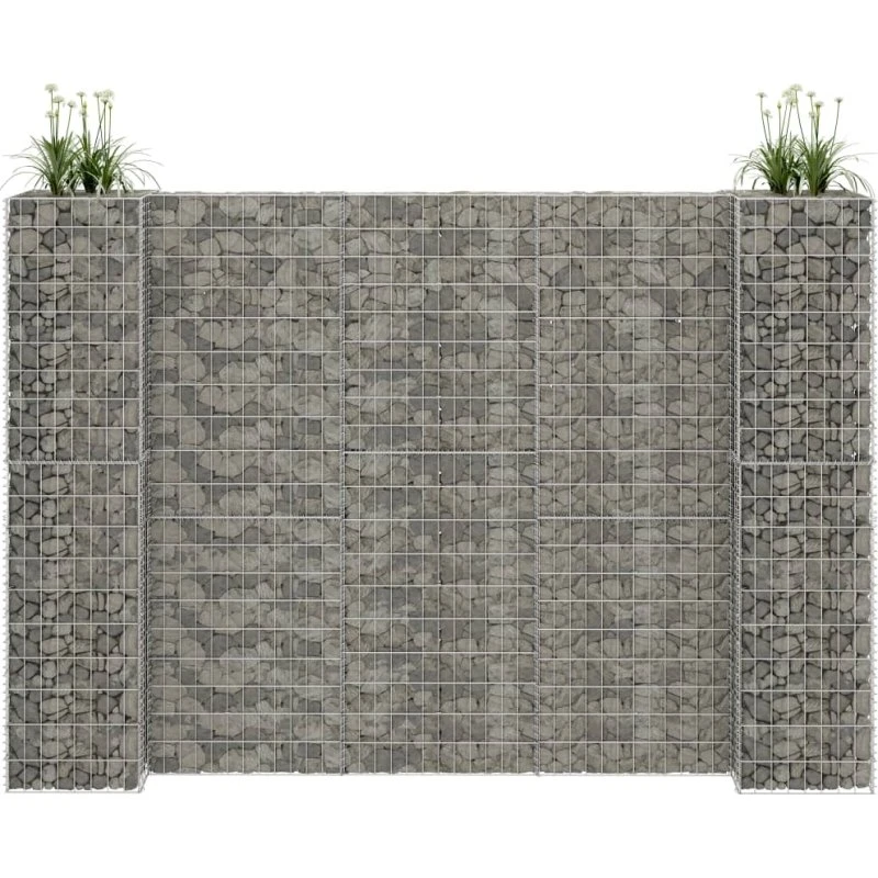 H-formet gabion-plantekasse 260x40x180 cm - stål