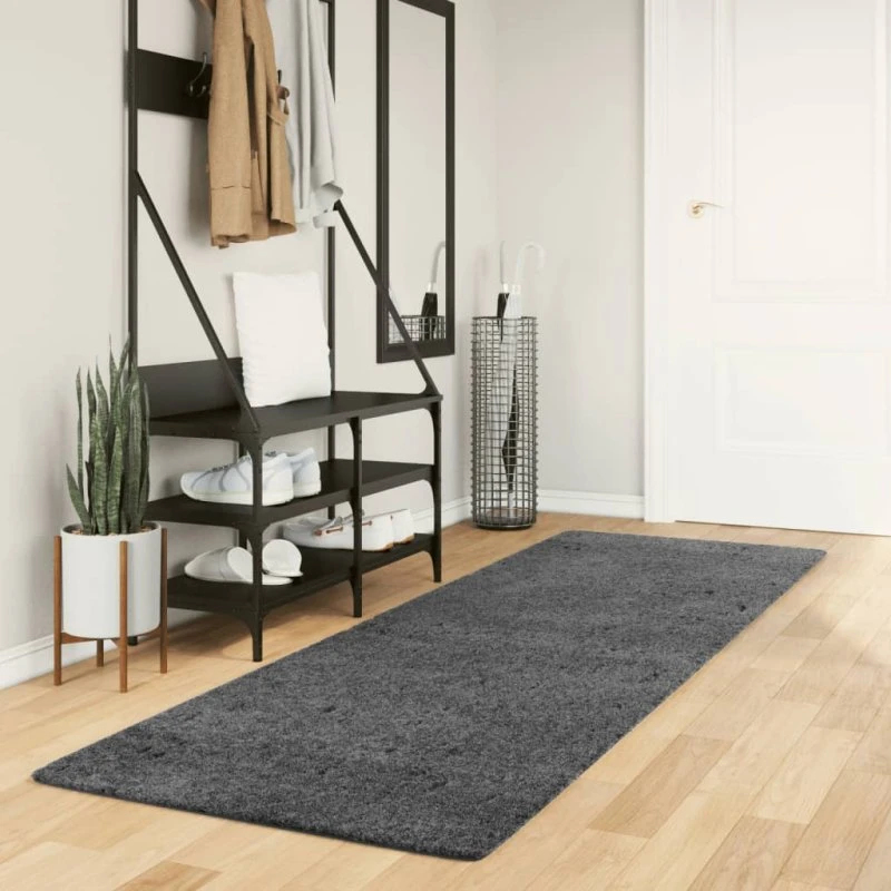 Gulvtæppe Oviedo 80x250 cm – kort luv, antracit