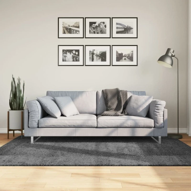 OVIEDO gulvtæppe 140x200 cm kort luv – antracit