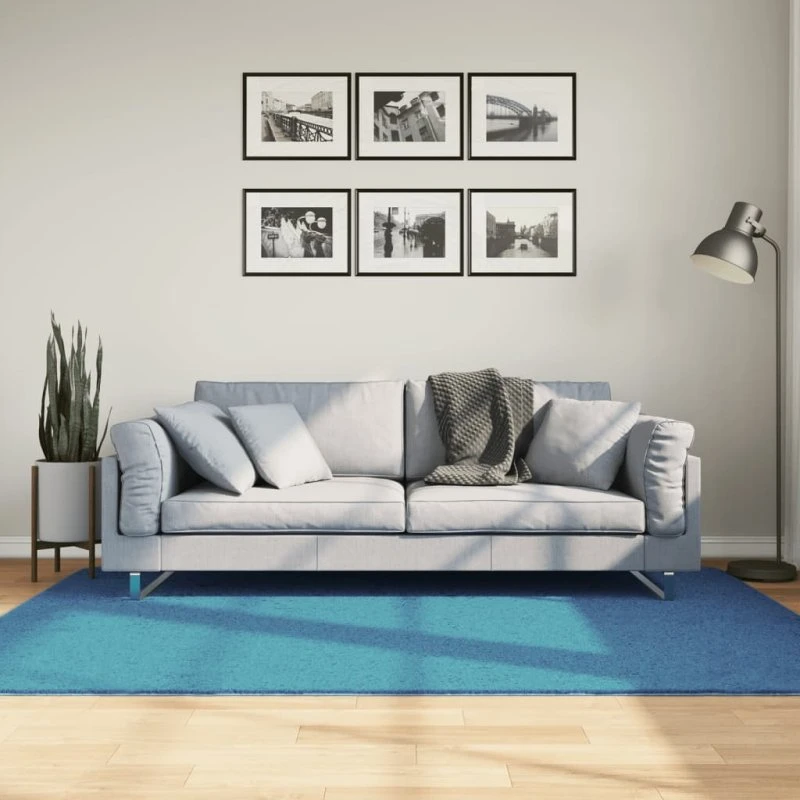 Gulvtæppe OVIEDO 140x200 cm kort luv – turkis