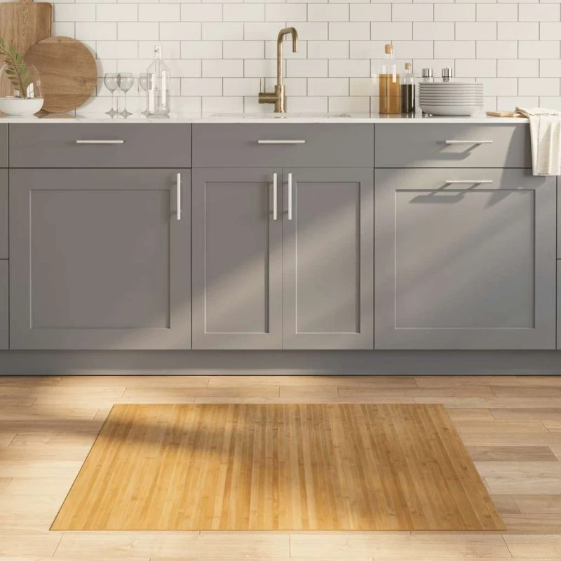 Bambusgulvtæppe 80x100 cm rektangulær – natur