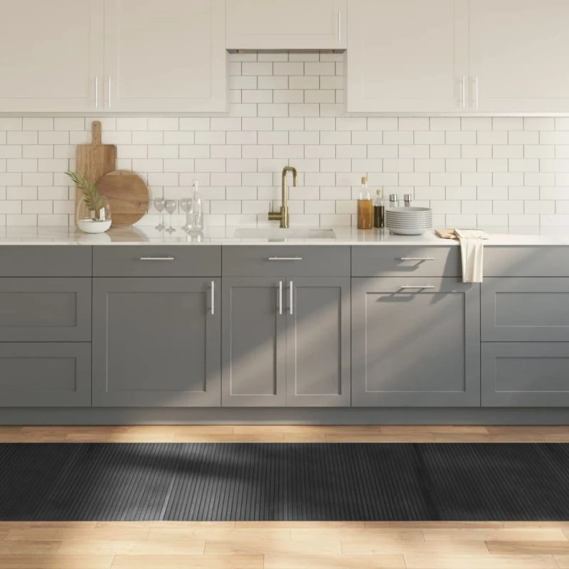 Bambusgulvtæppe 80x500 cm rektangulær – grå