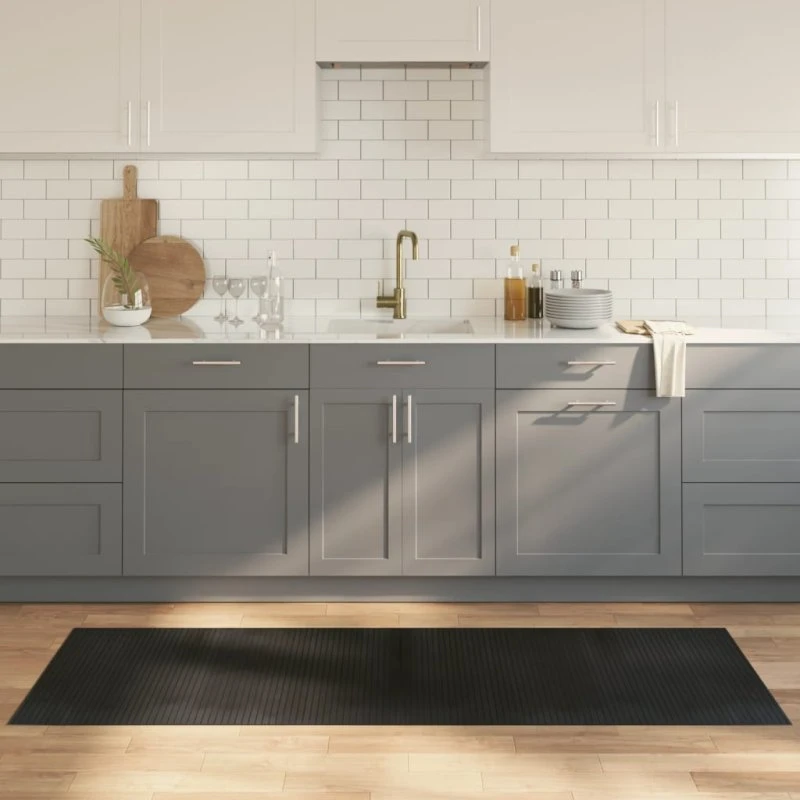 Bambusgulvtæppe 70x200 cm, sort (rektangulært)