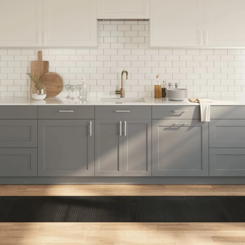 Bambus gulvtæppe 60x1000 cm rektangulært - sort