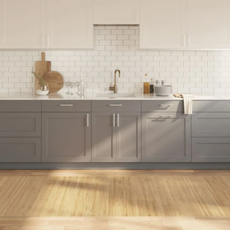 Bambusgulvtæppe 100x300 cm rektangulær lyse natur