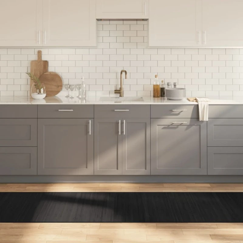 Bambusgulvtæppe 70x300 cm rektangulær - Sort