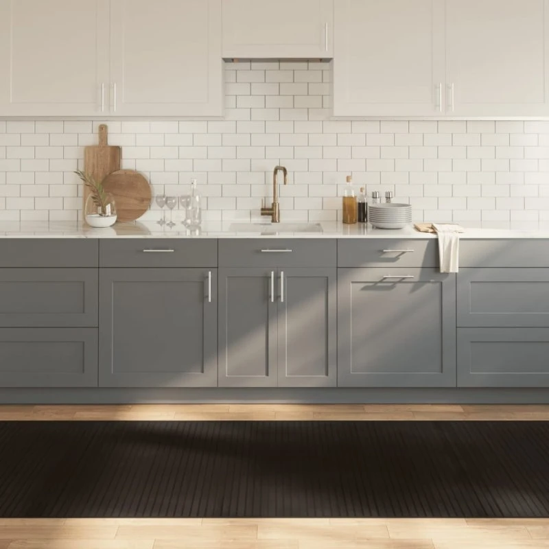 Bambusgulvtæppe 100x400 cm rektangulær mørkebrun