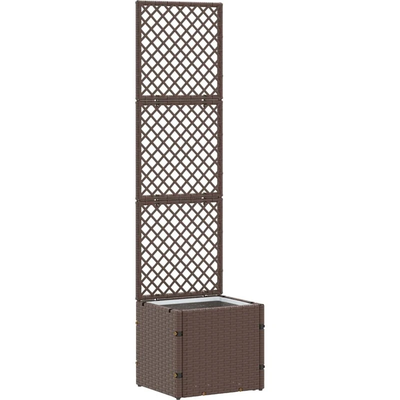 Plantekasse i brun metal 35×30×135 cm
