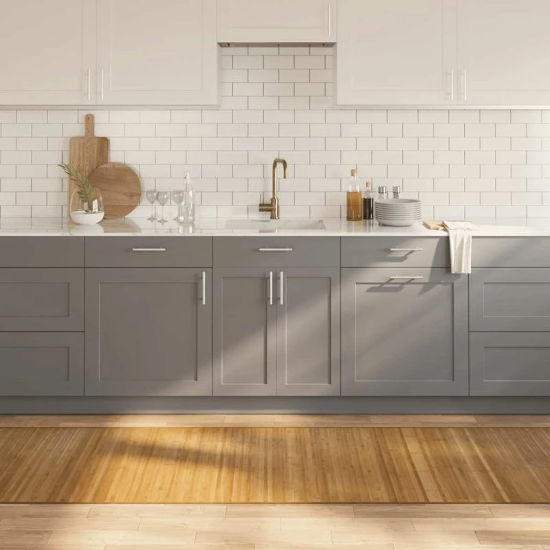 Gulvtæppe i bambus 80x1000 cm – natur (rektangulært)