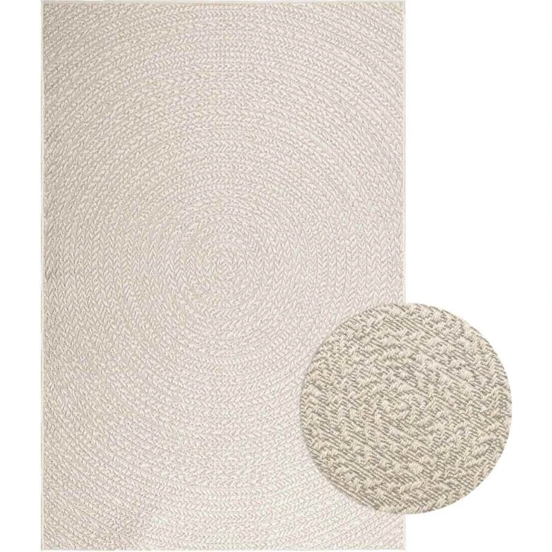 ZIZUR gulvtæppe 140x200 cm – jute-look, indendørs/udendørs