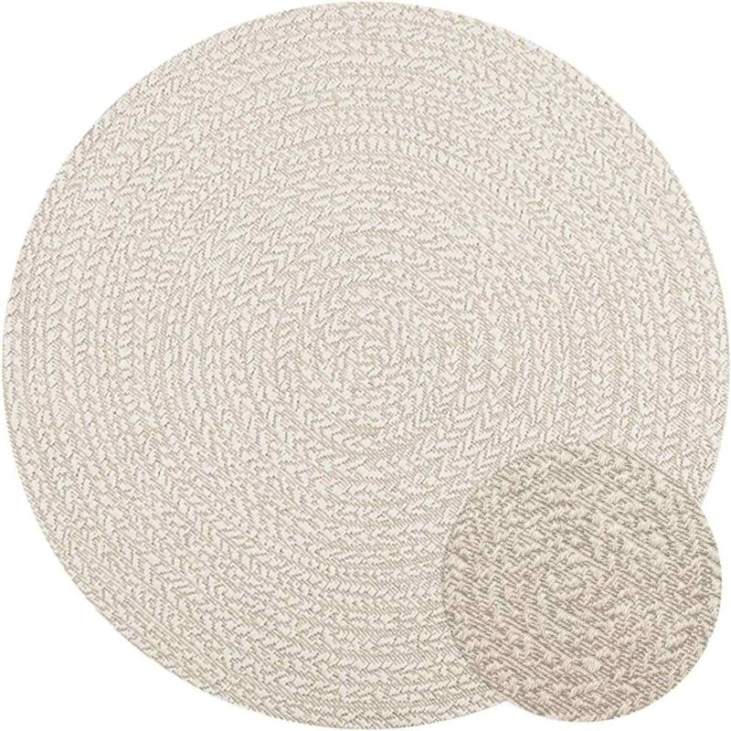 ZIZUR rundt gulvtæppe Ø120 cm i jute-look (PP)