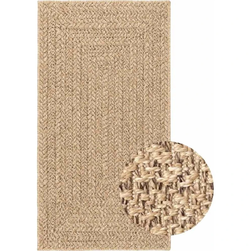 Gulvtæppe ZIZUR jute-look beige 80x150 cm (indendørs/udendørs)