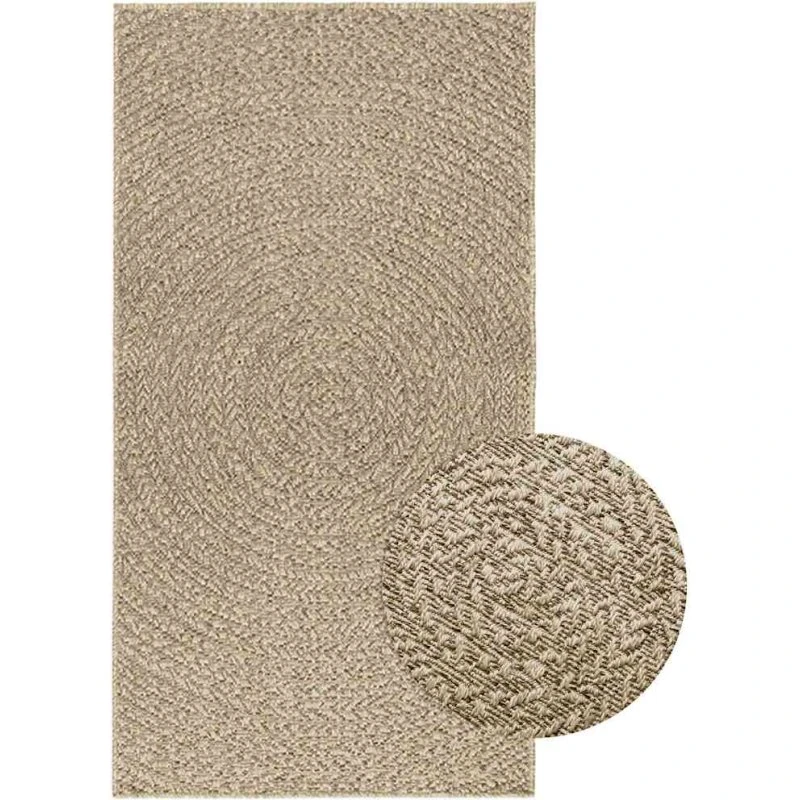 ZIZUR gulvtæppe beige 80x150 cm - jute-look (indendørs/udendørs)