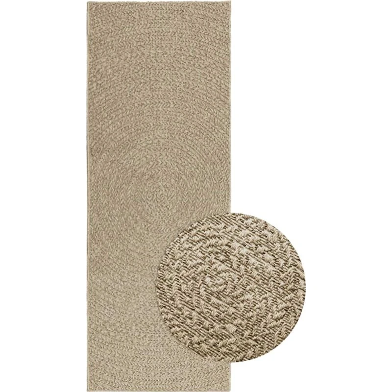 Gulvtæppe ZIZUR 80x200 cm – beige jute-look
