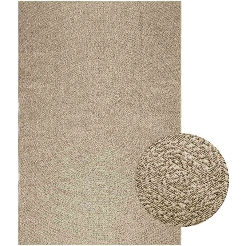 Gulvtæppe ZIZUR jute-look beige 160x230 cm (indendørs/udendørs)