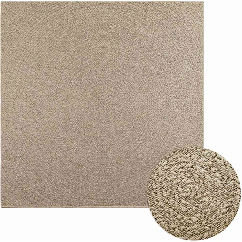 ZIZUR gulvtæppe 200x200 cm beige - jute-look