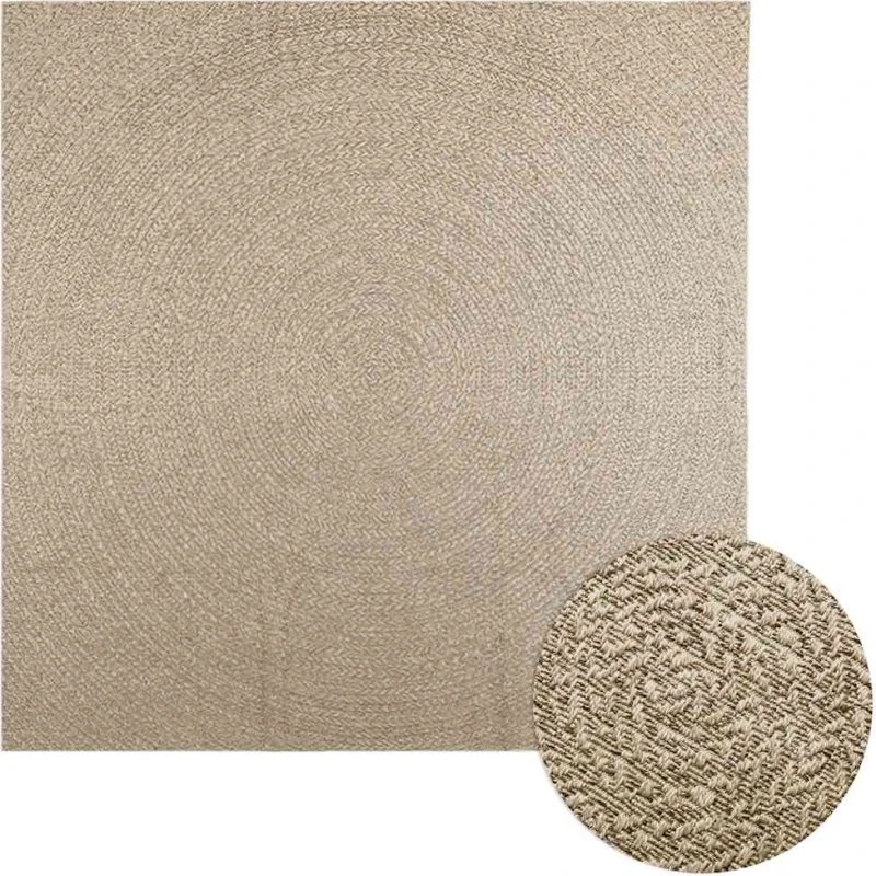 Gulvtæppe ZIZUR 240x240 cm beige - jute-look indendørs/udendørs