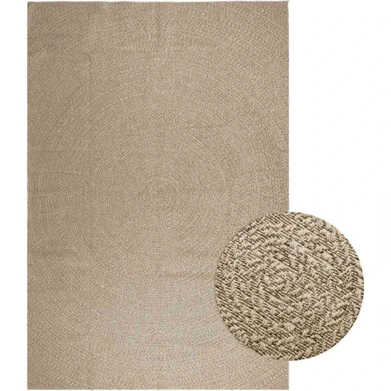 Gulvtæppe ZIZUR 240x340 cm - beige jute-look, indendørs/udendørs