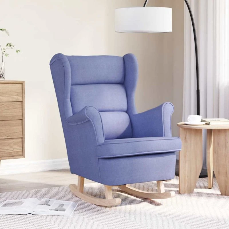 Gyngestol i jeansblå stof 74x90x102 cm