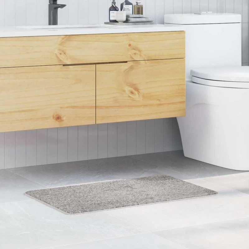 Antiskrid badmåtte 50x80 cm, grå PP med latexbagside