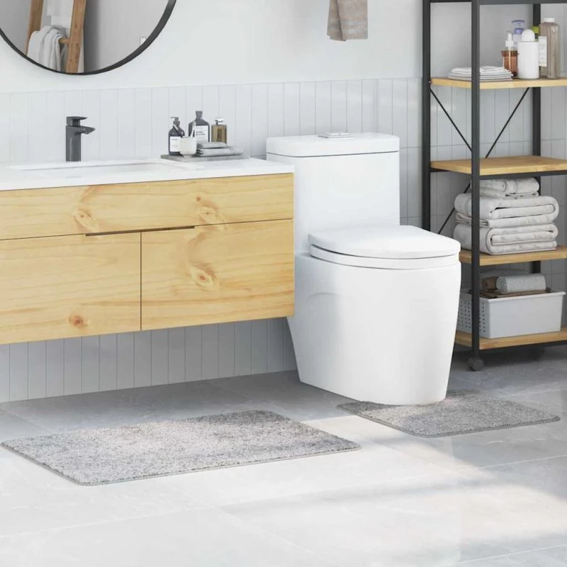 Antiskrid badeværelsesmåttesæt 2 stk, grå (PP)