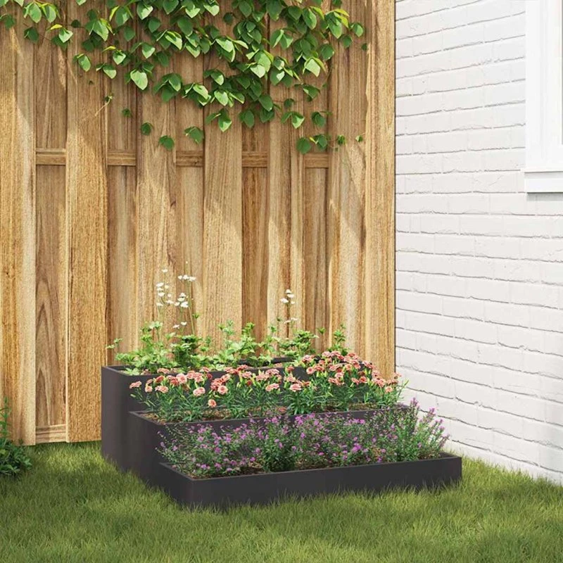 Sort stål havekrukke 90x90x35 cm – vejrbestandig