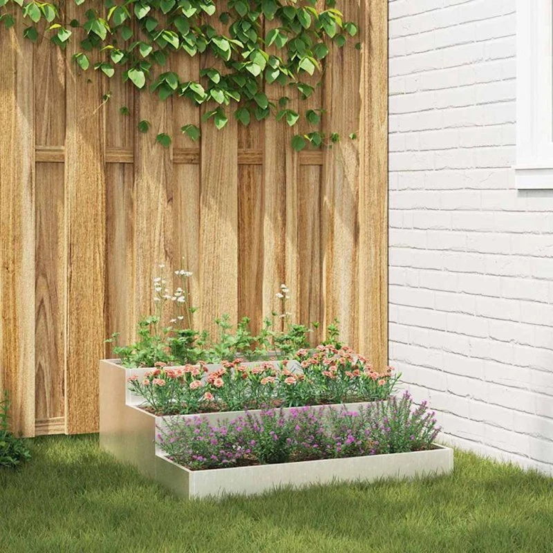Plantekrukke i rustfrit stål 90x90x35 cm – Sølv