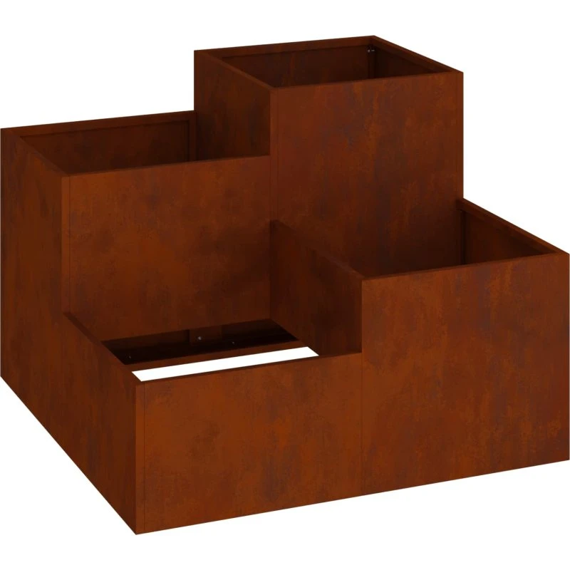 Cortenstål plantekrukke 80x80x60 cm – Rusten havekasse