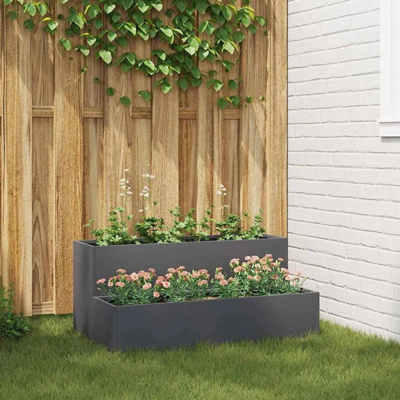 Antracit stål havekrukke 100x60x45 cm - koldvalset