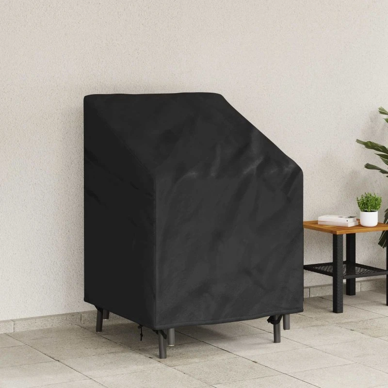 Sort havestolsovertræk i Oxford-stof 75x78x65/100 cm