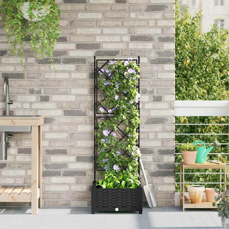 Havekrukke med espalier 40 x 40 x 125,5 cm - Sort