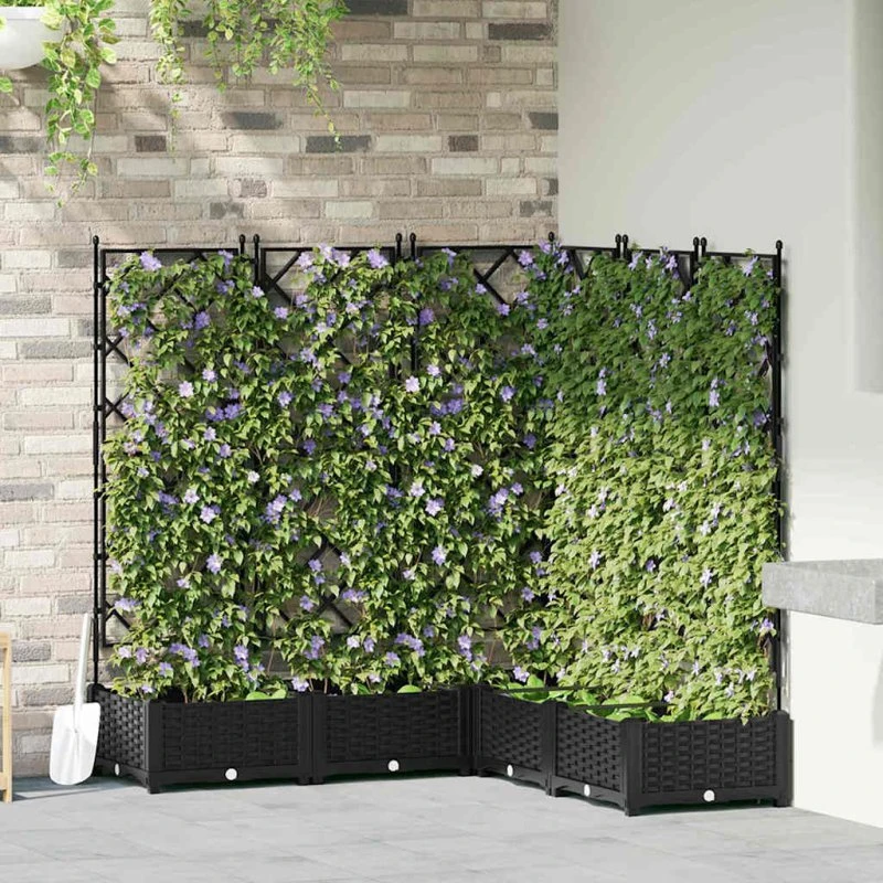 Sort havekrukke med espalier 5 stk 120x120x125,5 cm