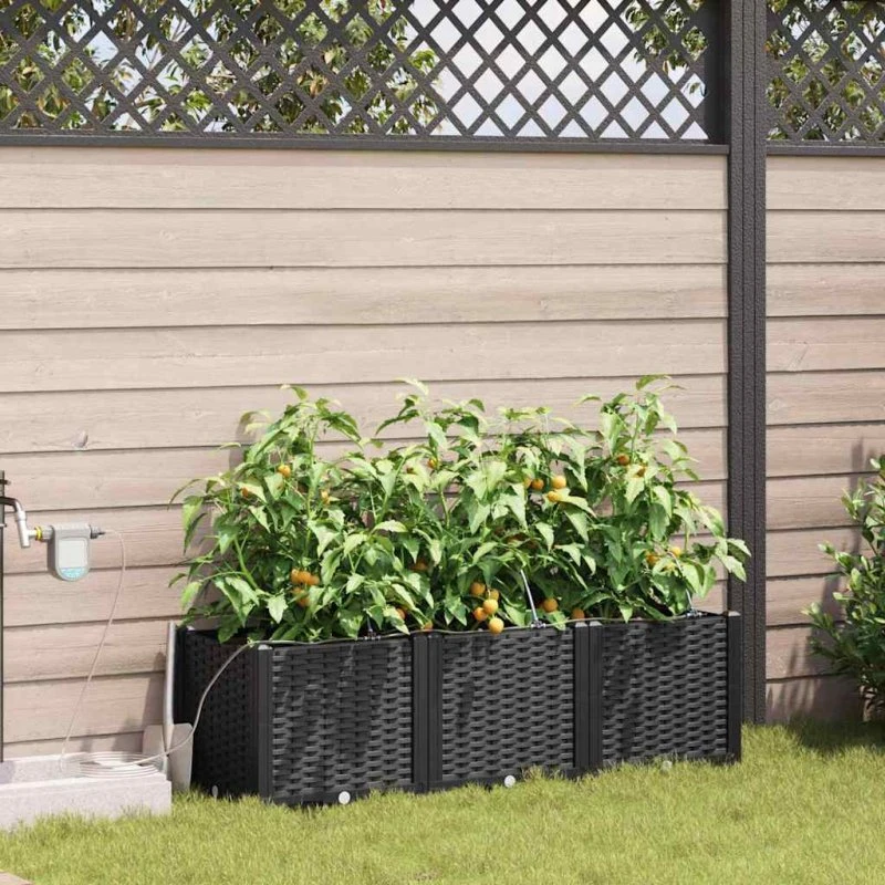 Havekrukker i stål 3-pak 120x40x37,5 cm - Sort