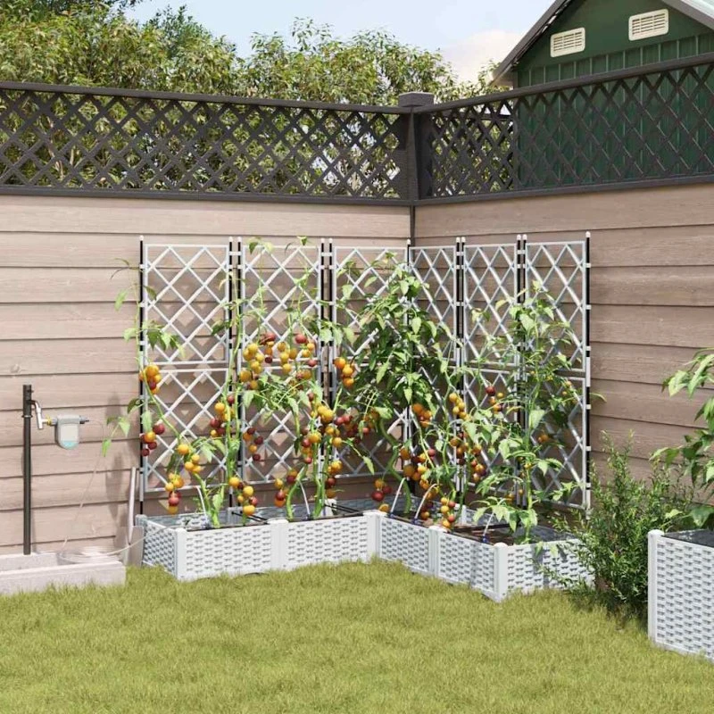 Hvid stål plantekasse – moderne selvvandende