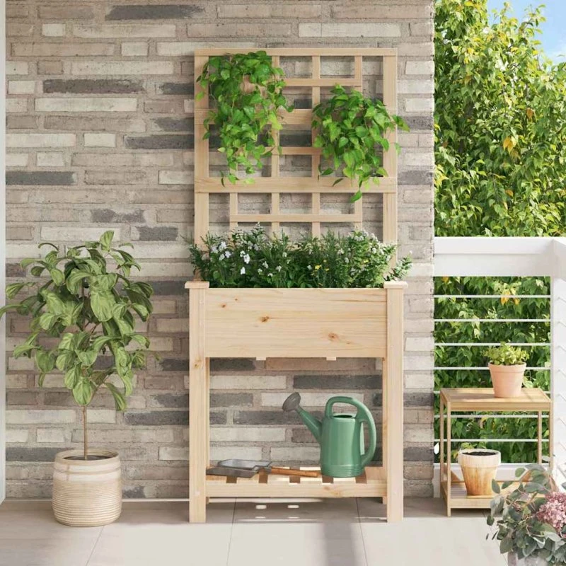 Havekrukke i massivt fyrretræ 71x38x152 cm (Beige)