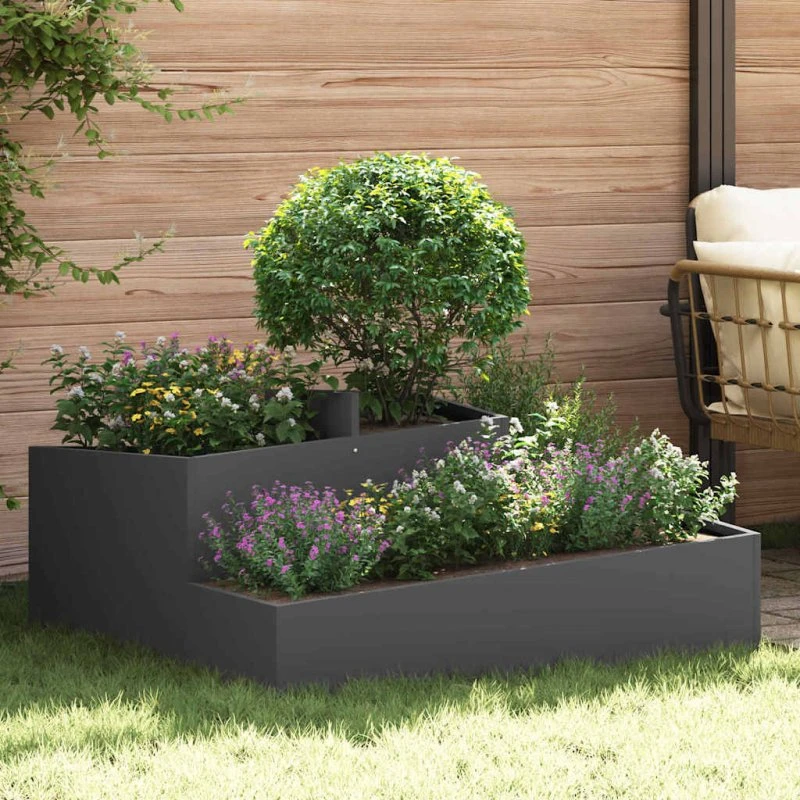 Sort havekrukke i stål 100×100×50 cm – moderne & robust