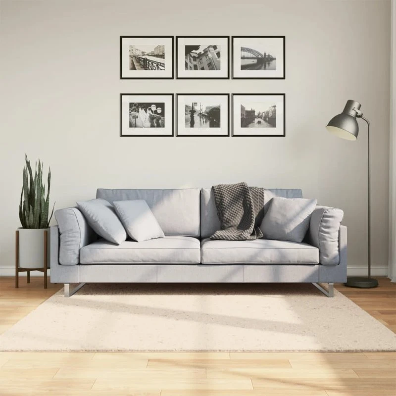 HUARTE gulvtæppe 160x160 cm kort luv - beige