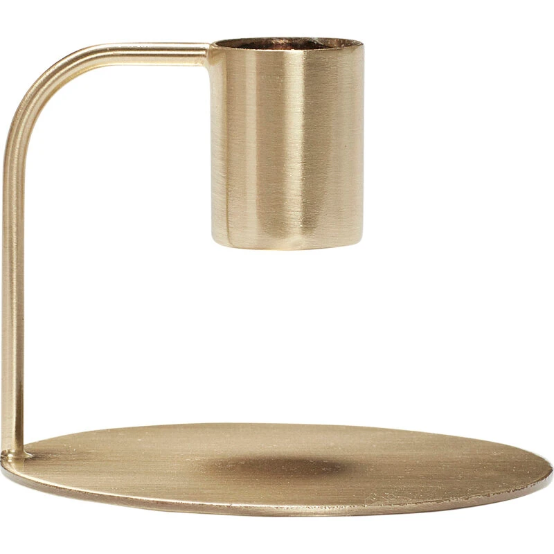 Hübsch Curve lysestage i messing